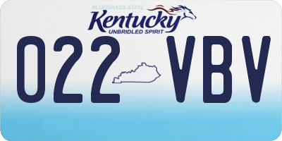 KY license plate 022VBV