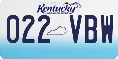 KY license plate 022VBW