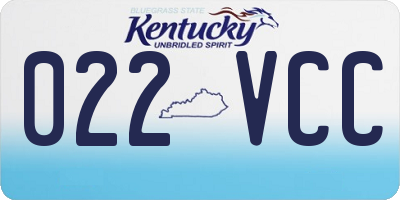 KY license plate 022VCC