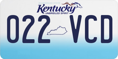 KY license plate 022VCD