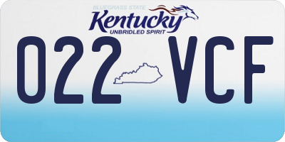 KY license plate 022VCF