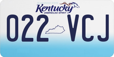 KY license plate 022VCJ
