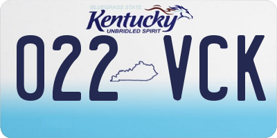 KY license plate 022VCK