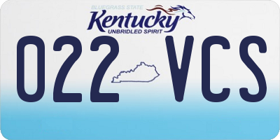 KY license plate 022VCS