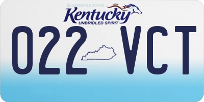 KY license plate 022VCT
