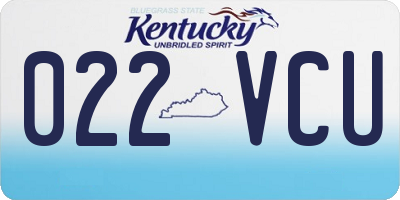 KY license plate 022VCU