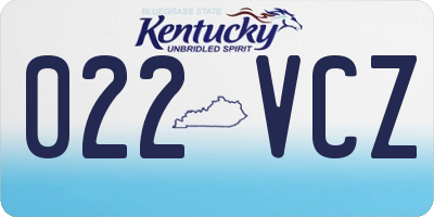 KY license plate 022VCZ