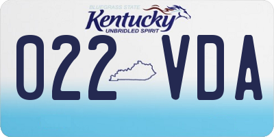 KY license plate 022VDA