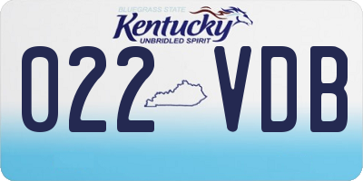 KY license plate 022VDB