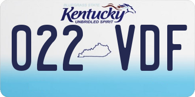KY license plate 022VDF