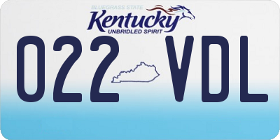 KY license plate 022VDL