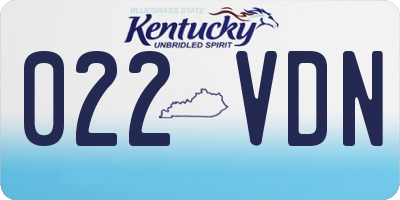 KY license plate 022VDN