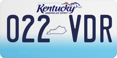 KY license plate 022VDR