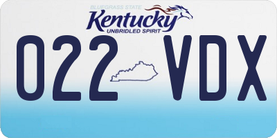 KY license plate 022VDX