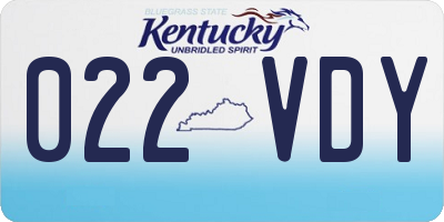 KY license plate 022VDY