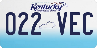 KY license plate 022VEC