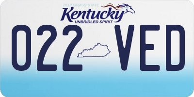KY license plate 022VED