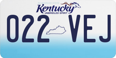 KY license plate 022VEJ