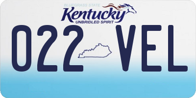 KY license plate 022VEL