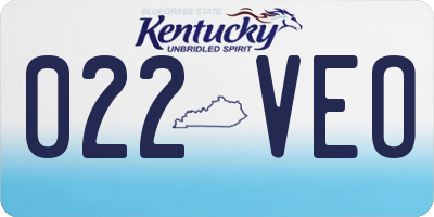 KY license plate 022VEO