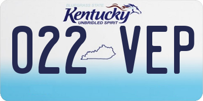 KY license plate 022VEP