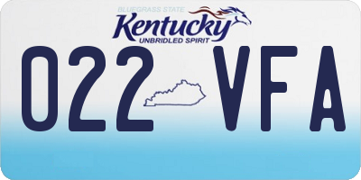 KY license plate 022VFA