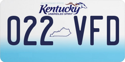 KY license plate 022VFD