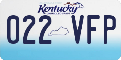 KY license plate 022VFP