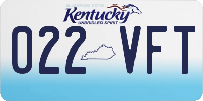 KY license plate 022VFT