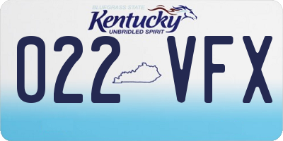 KY license plate 022VFX