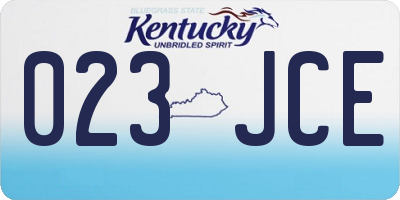 KY license plate 023JCE