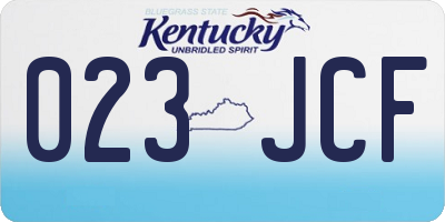 KY license plate 023JCF
