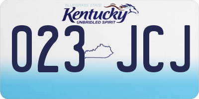 KY license plate 023JCJ