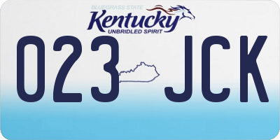 KY license plate 023JCK