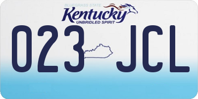 KY license plate 023JCL