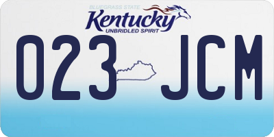 KY license plate 023JCM