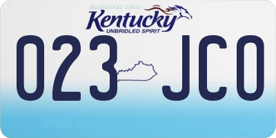 KY license plate 023JCO