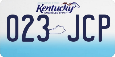 KY license plate 023JCP