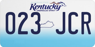 KY license plate 023JCR