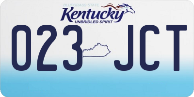 KY license plate 023JCT