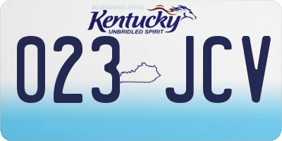 KY license plate 023JCV