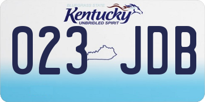 KY license plate 023JDB