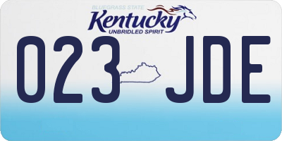 KY license plate 023JDE