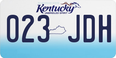 KY license plate 023JDH