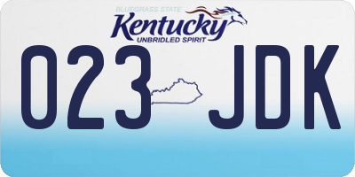 KY license plate 023JDK