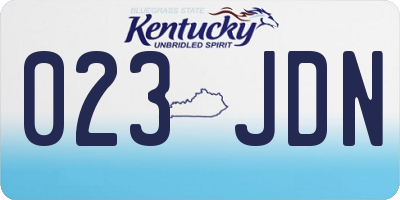 KY license plate 023JDN