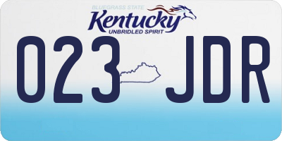 KY license plate 023JDR