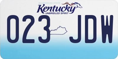 KY license plate 023JDW