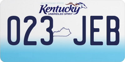 KY license plate 023JEB