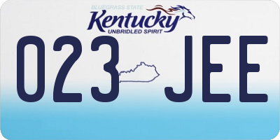 KY license plate 023JEE